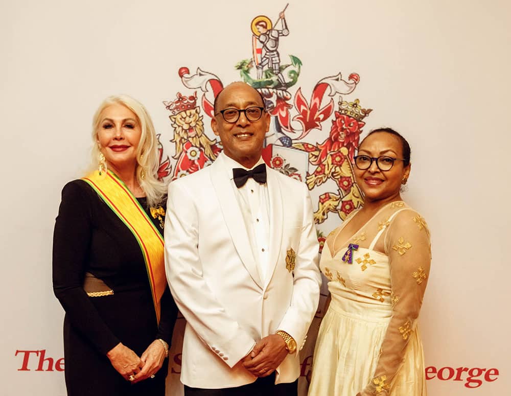 Ratu Muda Princess Karen Cantrell, GCEM, GCSE, GCEL; His Imperial Highness Prince Ermias Sahle-Selassie Haile-Salassie; Her Imperial Highness Princess Saba Kebede